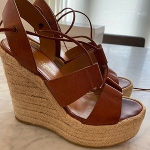 Saint Lauren Brown Wedge sandals